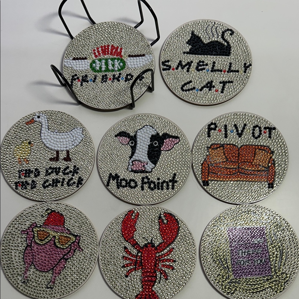 Friends Themed Beaded Coasters Set